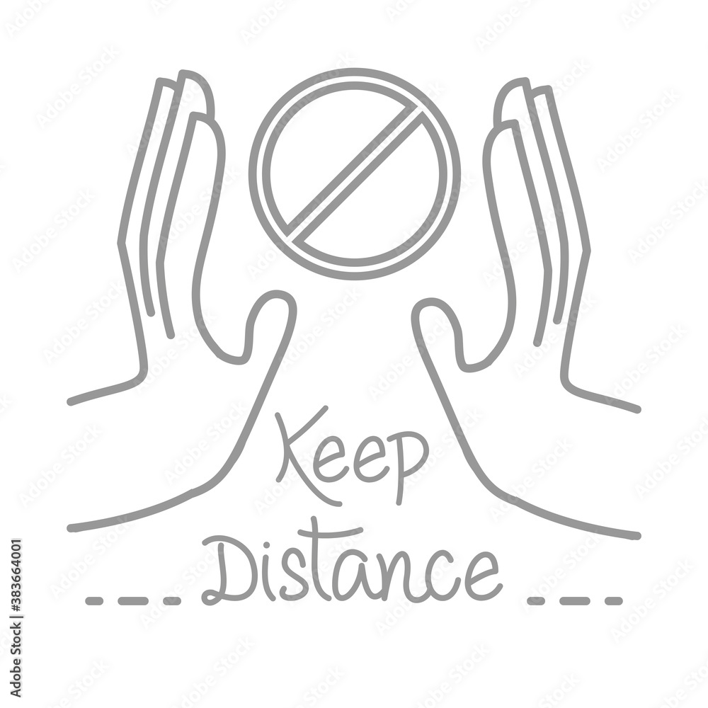 new normal, keep social distancing, after coronavirus, hand made line style new normal, keep social distancing, after coronavirus, hand made line style