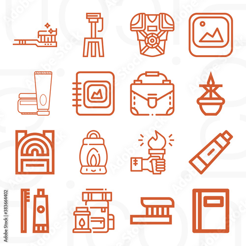 16 pack of items  lineal web icons set