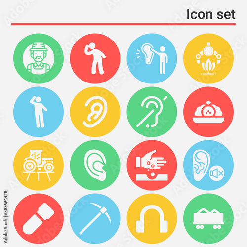 16 pack of take in  filled web icons set