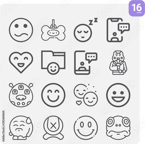 Simple set of feared related lineal icons.