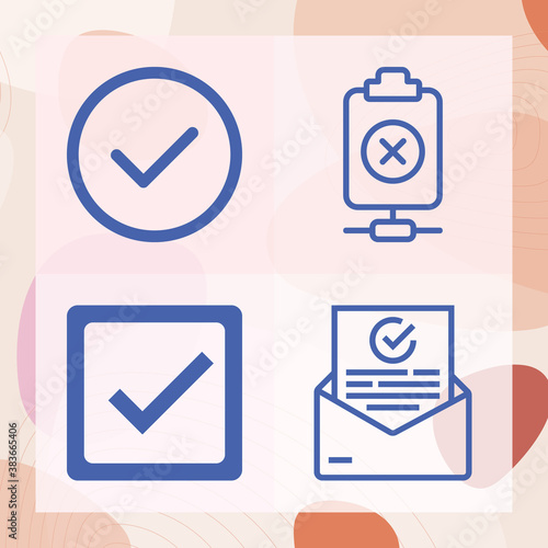 Simple set of verified related lineal icons