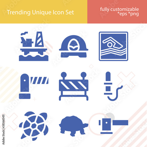 Simple set of diving related filled icons.