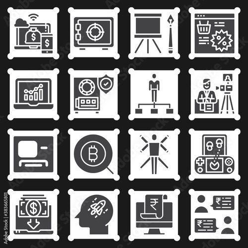 16 pack of treasurer  filled web icons set