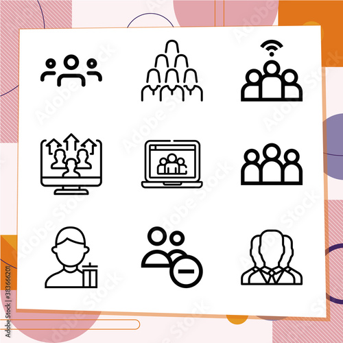 Simple set of 9 icons related to ethnicity