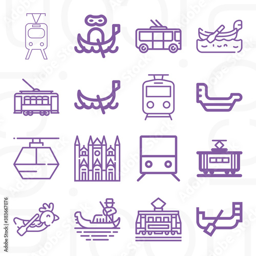 16 pack of privately  lineal web icons set