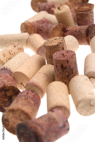 Used corks from bottles guilt photo