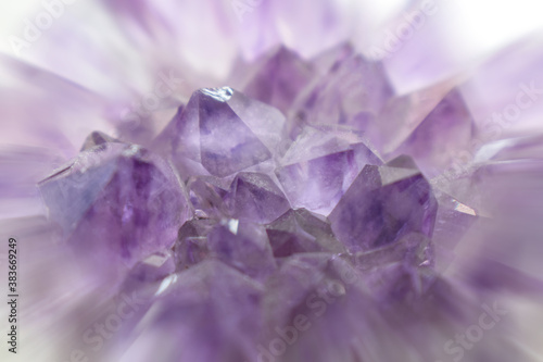 Gorgeous Amethyst Gemstone Close Up With Zoom Burst Effect 