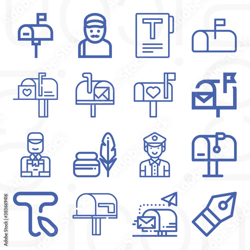 16 pack of indians  lineal web icons set