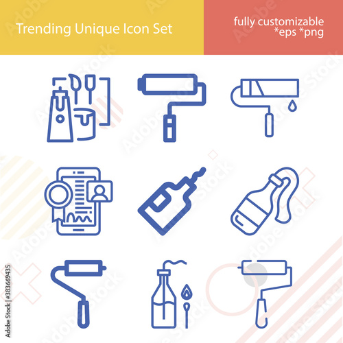 Simple set of renewal related lineal icons.