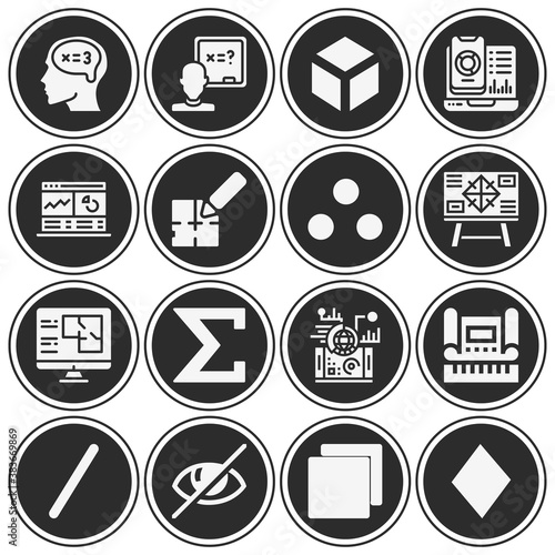 16 pack of depth psychology  filled web icons set