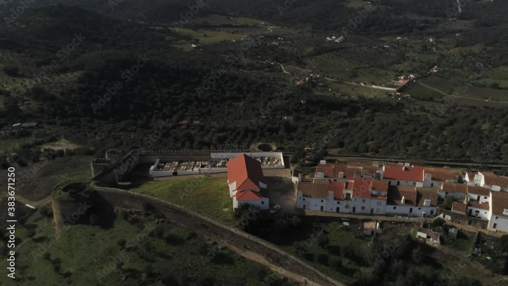 Evoramonte, village of Portugal with castle. Aerial drone Footage Evoramonte, village of Portugal with castle. Aerial drone Footage