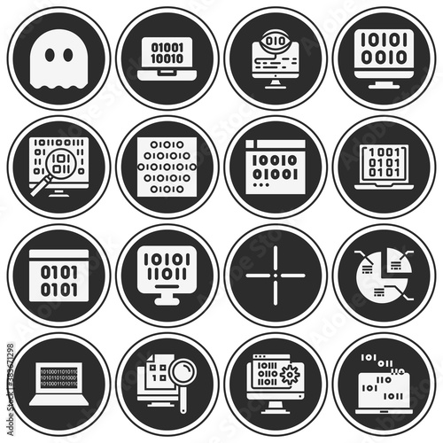 Fotografija 16 pack of decimal  filled web icons set