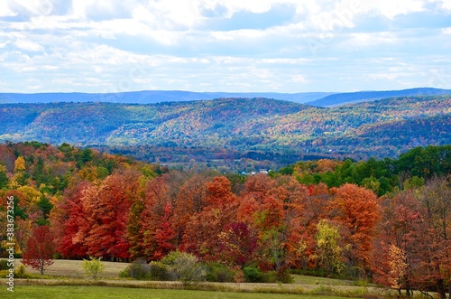 Autumn landscape in the mountains  upstate New York 