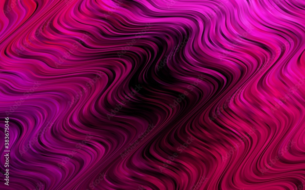 Fototapeta premium Dark Pink vector background with bent lines.