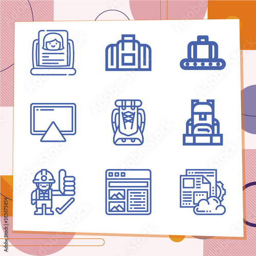 Simple set of 9 icons related to checked