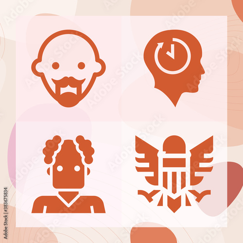 Simple set of bald related filled icons