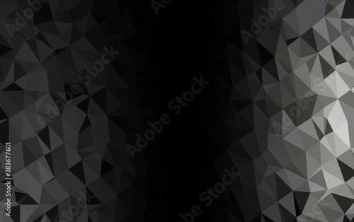 Dark Black vector abstract polygonal cover.