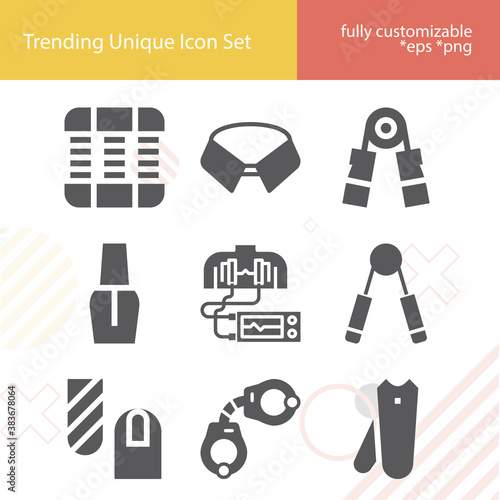 Simple set of seize related filled icons.