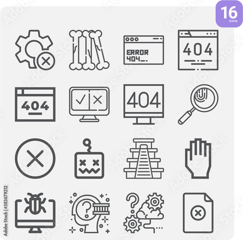 Simple set of mistake related lineal icons.