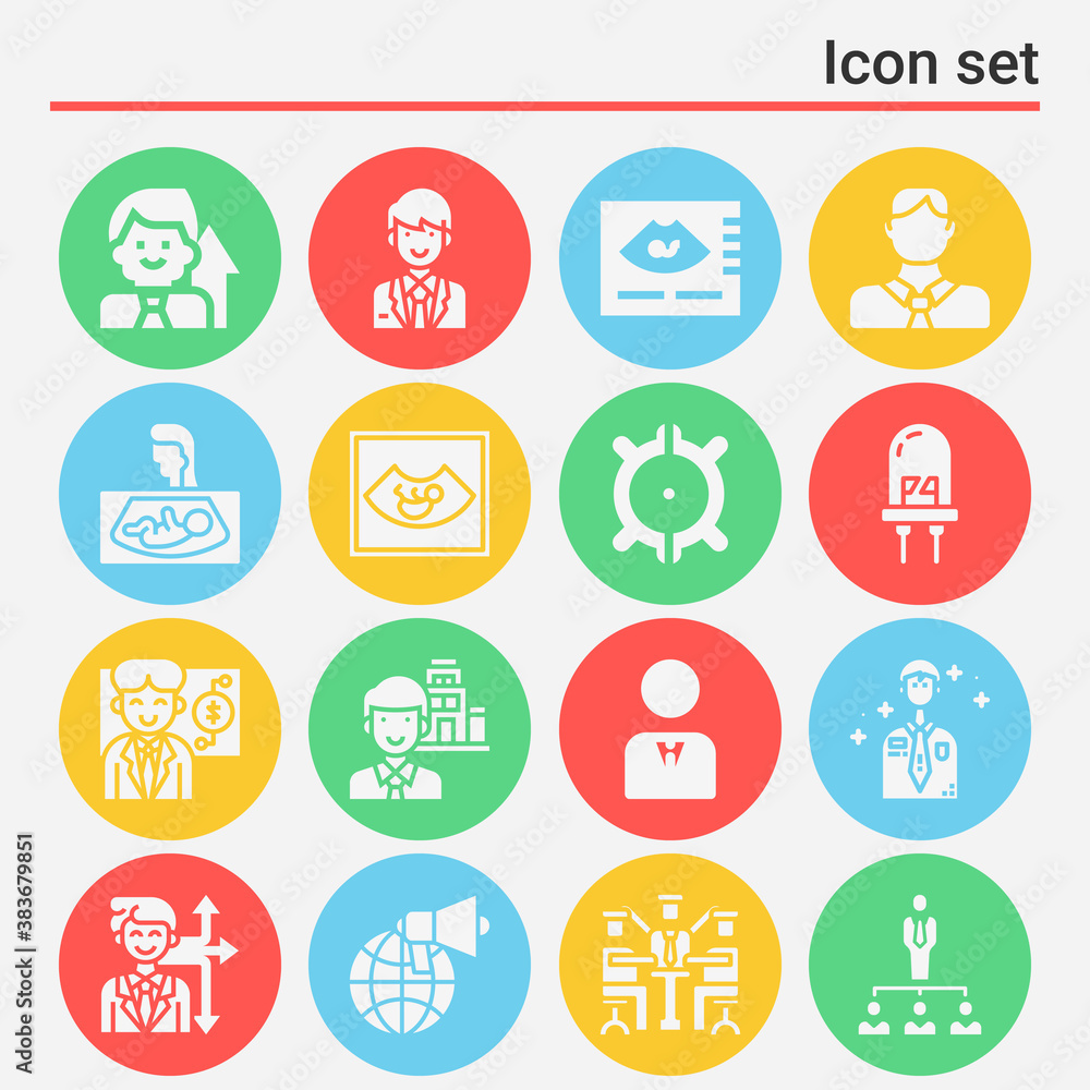 16 pack of guided  filled web icons set