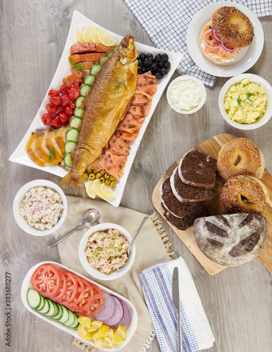 Принти на полотні Smoked Salmon Yom Kippur Breakfast