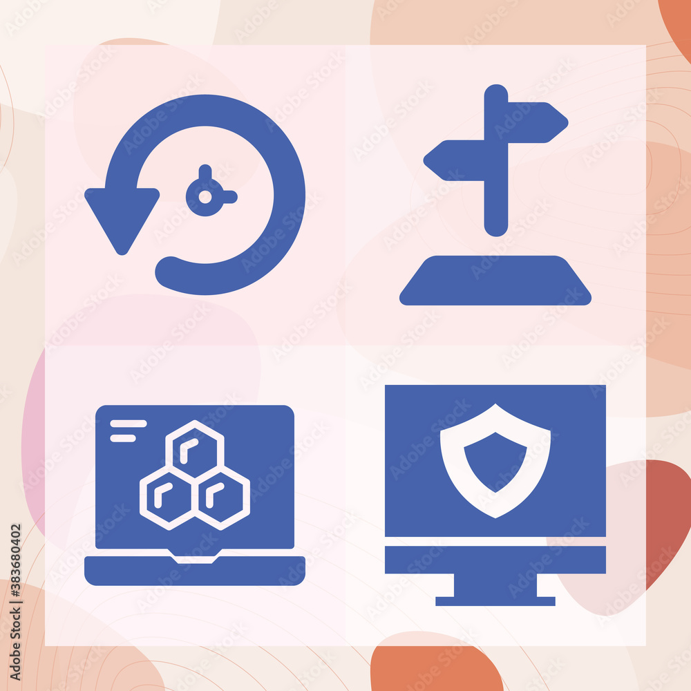 Simple set of compass related filled icons Simple set of compass related filled icons