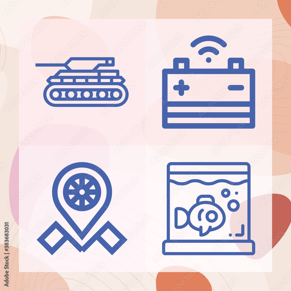 Simple set of gun related lineal icons Simple set of gun related lineal icons