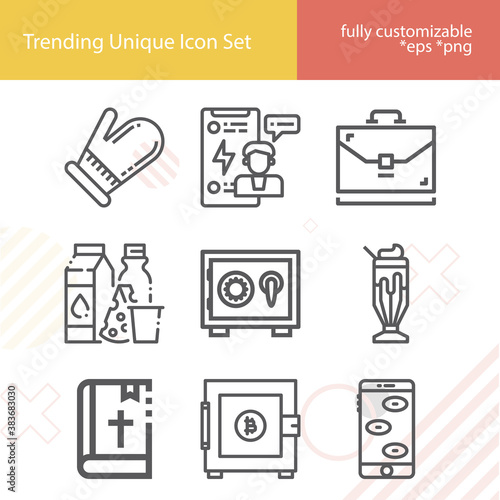 Simple set of word related lineal icons.