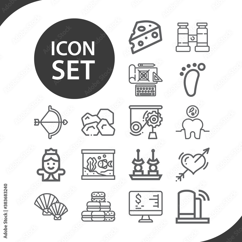Fototapeta premium Simple set of figures related lineal icons.