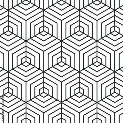 Hexagon art deco pattern background.