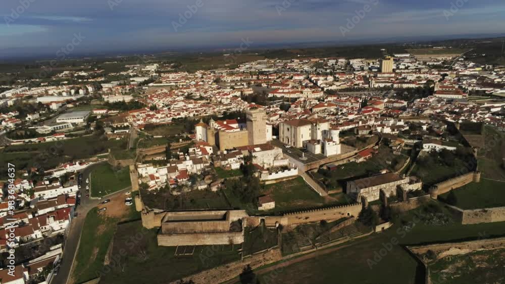 Estremoz, historical village with castle in Portugal. Aerial Drone Footage Estremoz, historical village with castle in Portugal. Aerial Drone Footage