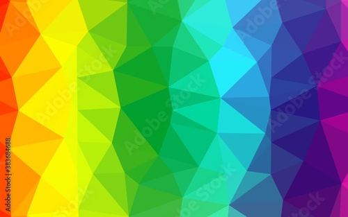 Light Multicolor  Rainbow vector blurry triangle pattern.