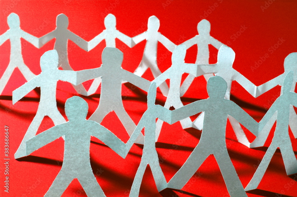 teamwork of paper team Stock Photo Adobe Stock