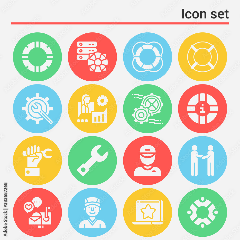 16 pack of responses  filled web icons set
