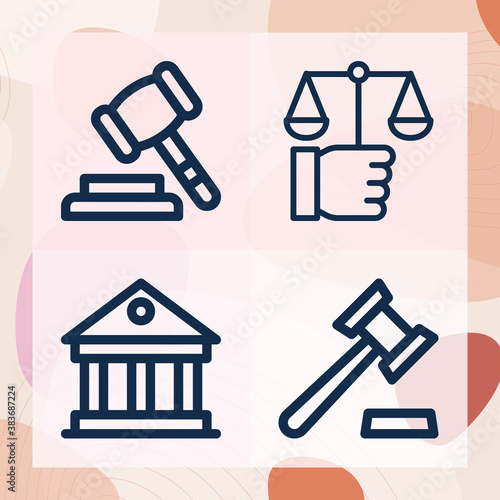 Simple set of witness box related lineal icons