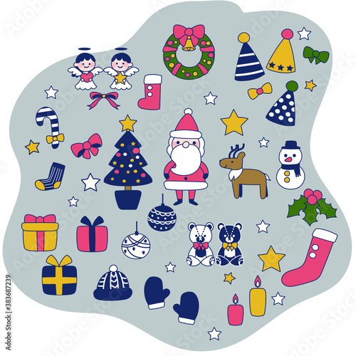 シンプルカラーのクリスマスモチーフセット