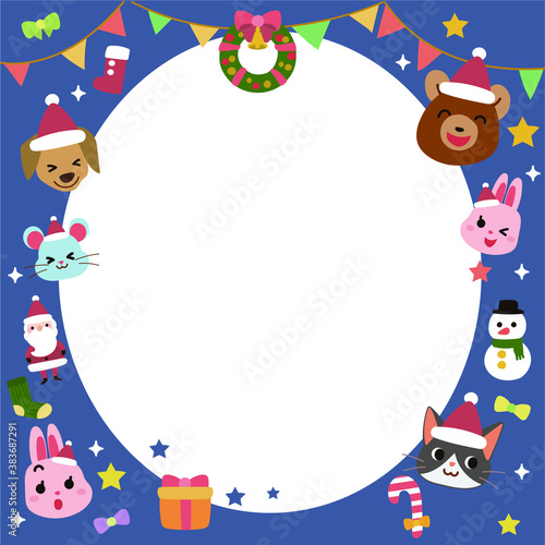 動物たちのクリスマスフレーム