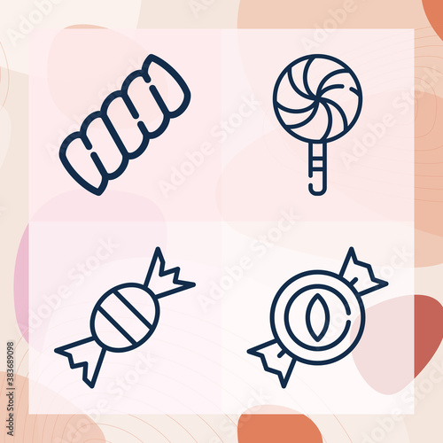 Simple set of taste sensation related lineal icons