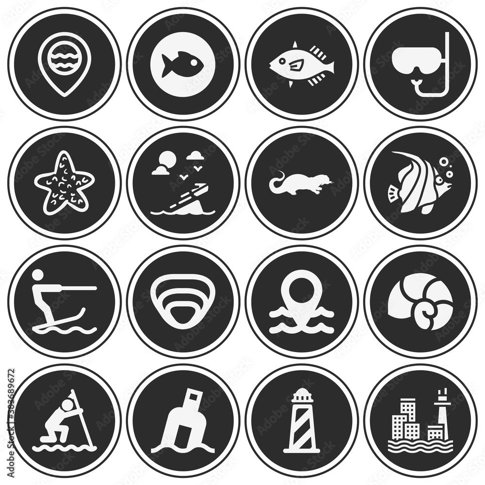 16 pack of baltic  filled web icons set