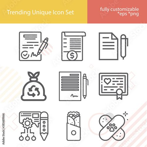 Simple set of shrink related lineal icons.