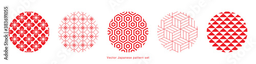 和柄素材　伝統模様　パターン	セット　和柄