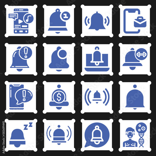16 pack of notified  filled web icons set