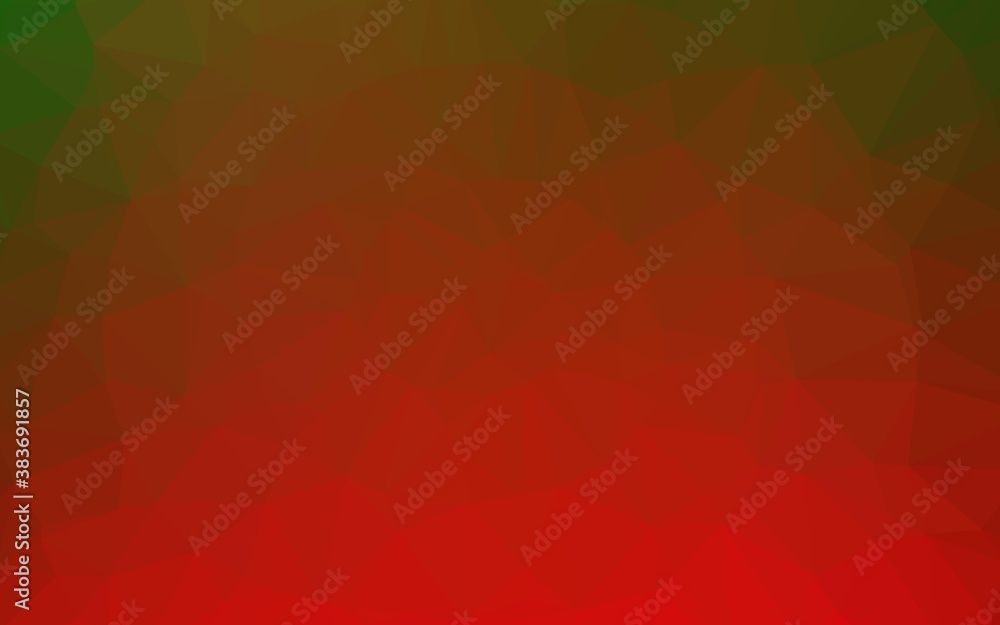 Light Green, Red vector abstract polygonal texture.