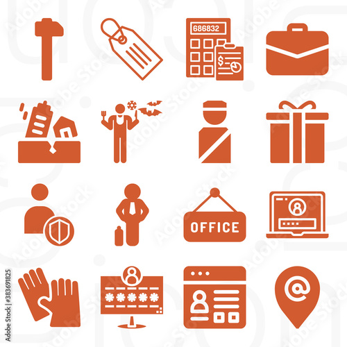 16 pack of reason  filled web icons set