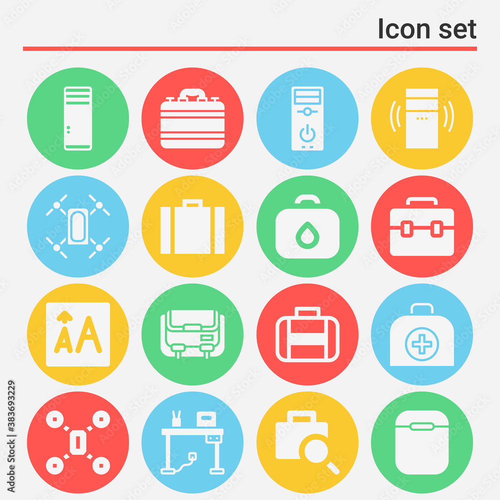 16 pack of guinea pig  filled web icons set