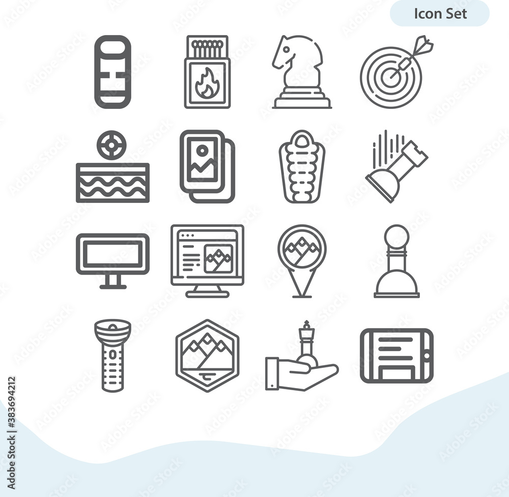 Simple set of scooter related lineal icons. Simple set of scooter related lineal icons.