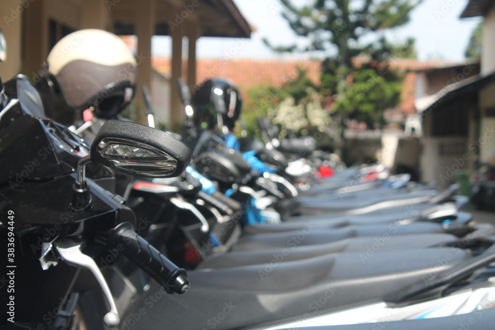 Student motorbike parking, motorbike, student, parking area