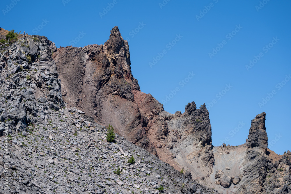 Interesting rock formations near Crater Lake, in the National Park in Oregon Interesting rock formations near Crater Lake, in the National Park in Oregon