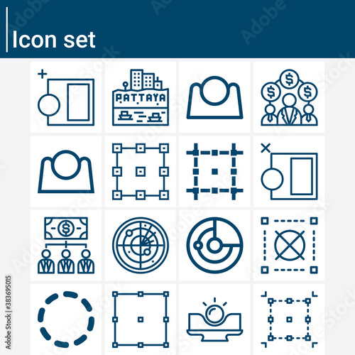 Simple set of assigning related lineal icons.