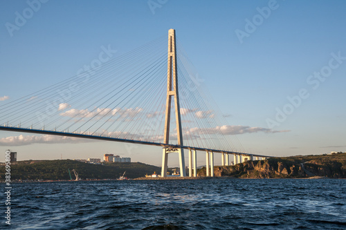 Vladivostok  Primorsky Krai  Russia-September 4th  2015  Vladivostok bridge to the Russian island